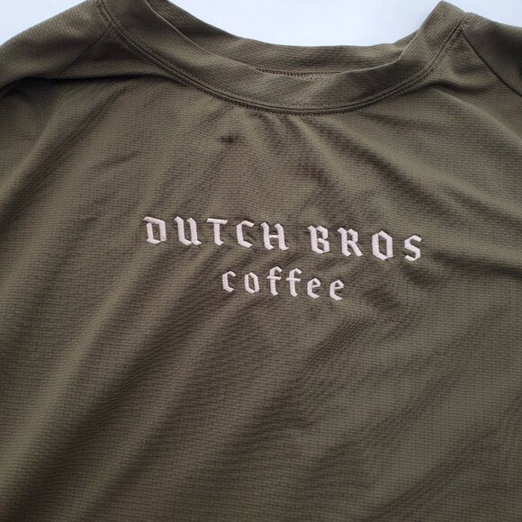 Dry-fit Army Green Dutch Bros long sleeve Tee! 2XL - Picture 2 of 7